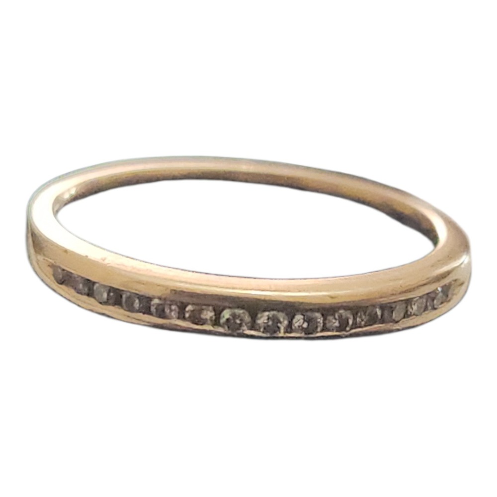 14K Yellow Gold Diamond Channel Set Band Ring 3.0g Hallmarked‎ Size 9